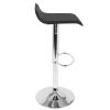 Adjustable Black PU Leather Bar Stools Set of 2