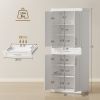 White Modern Kitchen Pantry Freestanding Cabinet Cupboard with Doors And Drawer Adjustable Shelving Storage Solution