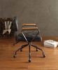 Hallie Vintage Black Top Grain Leather Office Chair