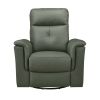 Green Leather Upholstered Swivel Glider Reclining Chair Luxury Living Room Furniture Comfort Chair 1pc Plush Comfort