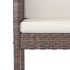 Bar Stool Set of 4 Brown Poly Rattan, Powder-Coated Steel