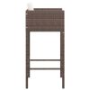 Bar Stool Set of 4 Brown Poly Rattan, Powder-Coated Steel