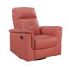 Red Leather Upholstered Swivel Glider Reclining Chair Luxury Living Room Furniture Comfort Chair 1pc Plush Comfort