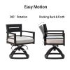 7-Piece Outdoor Patio Aluminum Furniture, Modern Dining Set, including 4 Dining Chairs & 2 Swivel Rockers Sunbrella Fabric Cushioned and Rectangle Din