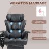 396lbs. Big and Tall Office Chair, Massage Office Chair with Footrest, Lumbar Support & Reclining Function, Black