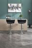 Set of 2 Bar Stools,with Chrome Footrest and Base Swivel Height Adjustable Mechanical Lifting Velvet + Chrome Leg Simple Bar Stool-BLACK