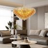 37" Gold Smoke Glass 14-Light Chandelier