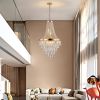 20" Modern Crystal Pendant Chandelier with Golden Finish – Elegant 11-Light Hanging Light Fixture Tiered Design for Dining Room, Living Room, or Entry