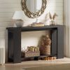 Farmhouse Console Table, 63" Narrow Entryway Table with Thickened Tabletop for Living Room, Hallway, Distressed Black