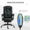 7-Point Vibrating Massage Office Chair, High Back Executive Office Chair with Lumbar Support, Footrest, Adjustable Height, Black