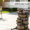 Rustic Brown Outdoor Fountain, Garden Fountain with LED Lights