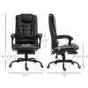 7-Point Vibrating Massage Office Chair, High Back Executive Office Chair with Lumbar Support, Footrest, Adjustable Height, Black