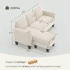 Sectional Sofa, L Shaped Couch, with Reversible Chaise or Ottoman, Cream White
