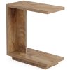 C-Shaped End Table, Wood Side Table Nightstand Bedside Table