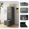 4 Drawer File Cabinet with Lock Metal Vertical File Cabinet Office Home, A4 Legal/Letter Size Narrow File Cabinet Locked,Assembly Required