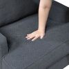 Modern Comfort Accent Chair 1pc Gray Chenille Upholstery Gold Finish Metal Legs Living Room Furniture Durable Plywood