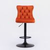 A&A Furniture,Swivel Velvet Barstools Adjusatble Seat Height from 25-33 Inch,17.7inch base, Modern Upholstered Bar Stools with Backs Comfortable Tufte
