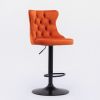 A&A Furniture,Swivel Velvet Barstools Adjusatble Seat Height from 25-33 Inch,17.7inch base, Modern Upholstered Bar Stools with Backs Comfortable Tufte