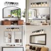 37" Modern 6-Light Bathroom Vanity Light Fixture - Black Finish with Clear Glass Shades, Perfect for Bathroom, Vanity, and Dressing Area Lighting (No