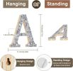 5.7 Inch Marquee Letters Wall Decor, Diamond Monogram Wooden Alphabet Signs, Living Room Bedroom Office Home Decor Wall Art, Initial Decorations Gifts