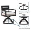 7-Piece Outdoor Patio Aluminum Furniture, Modern Dining Set, including 4 Dining Chairs & 2 Swivel Rockers Sunbrella Fabric Cushioned and Rectangle Din
