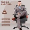 396lbs. Big and Tall Office Chair, Massage Office Chair with Footrest, Lumbar Support & Reclining Function, Black