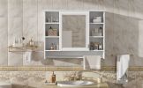 3-in-1 Bathroom Mirror Cabinet, 36-inch Wall Mounted Medicine Cabinet with Adjustable Shelf & Soft Close Door, High-Define Mirror with Storage for Bat