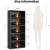 Industrial 5 Shelf Bookcase - Large 53 Inch Tall Floor Standing Open Bookshelf with Anti-Tipping Device for Home Office Black
