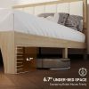 Full Bed Frame with Headboard Full Size Platform Bed Frame with Wooden Slats No Box Spring Needed Easy Assembly Oak
