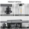 37" Modern 6-Light Bathroom Vanity Light Fixture - Black Finish with Clear Glass Shades, Perfect for Bathroom, Vanity, and Dressing Area Lighting (No