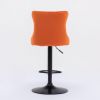 A&A Furniture,Swivel Velvet Barstools Adjusatble Seat Height from 25-33 Inch,17.7inch base, Modern Upholstered Bar Stools with Backs Comfortable Tufte