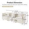 Modern Sofa Couch, 3 Piece Set Extra Deep Seat Sectional Sofa for Living Room, Oversized Sofa, 3 Seat Sofa, Loveseat and Single Sofa, White Chenille