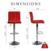 Counter Height Bar Stools Set of 2 Red