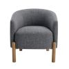 Style Comfort Accent Chair Gray Upholstery Durable Frame Solid Wood Legs Contemporary Living Room Furniture 1pc