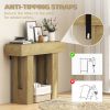 42 Inch Console Table, Sofa Table Behind the Couch with Thickened Tabletop for Living Room, Hallway, Entrance, Oak