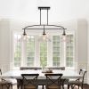 45" Industrial 3-Light Pendant Chandelier with Clear Glass Shades, Black Metal Frame, Adjustable Height, Modern Farmhouse Lighting for Kitchen Island,