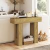 42 Inch Console Table, Sofa Table Behind the Couch with Thickened Tabletop for Living Room, Hallway, Entrance, Oak
