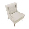 Modern Luxury Taupe Chenille Upholstery Wingback Accent Chair 1pc Gold Finish Metal Legs Pocket Coils Diamond Stitched Furniture