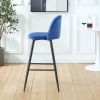 Bar Stool, Set of 2, Velvet Barstool Modern Counter Bar Height Chair with Back, Sturdy Metal Legs & Footrests, Easy Assembly, Island Stool for Kitchen