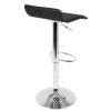 Adjustable Black PU Leather Bar Stools Set of 2
