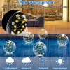2 Pack Outdoor Solar Pool Lights, LED Light Up Balls with Remote, 3200K Warm Glow, 3 Lighting Modes & 4-Level Brightness& Auto On at Dusk, IP68 Waterp