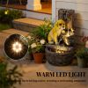 Outdoor Fountain, Garden Fountain, Rustic Brown