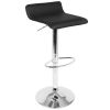 Adjustable Black PU Leather Bar Stools Set of 2