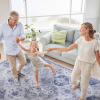LOOM & LUXE Blue Area Rug 5x8, Washable Rug, Low-Pile, Non-Slip, Non-Shedding, Foldable, Kid & Pet Friendly - Area Rugs for living room, bedroom, kitc