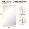 28"x20" Rectangular Bathroom Mirror Decorative Wall Mounted Vanity Mirror, Gold