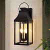 20'' Outdoor Wall Light, Porch Light Outdoor Wall Sconce Lantern, 2-Light Modern Black Exterior Lighting Fixture Wall Mount, Outside Light for House G
