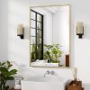28"x20" Rectangular Bathroom Mirror Decorative Wall Mounted Vanity Mirror, Gold