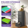 4 Drawer Metal Vertical File Cabinet with Lock Office Home Steel Vertical File Cabinet for A4 Legal/Letter Size
