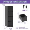 4 Drawer Metal Vertical File Cabinet with Lock Office Home Steel Vertical File Cabinet for A4 Legal/Letter Size