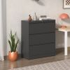 Lateral File Cabinet 3 Drawer, Black Filing Cabinet with Lock, Lockable File Cabinet for Home Office, Locking Metal File Cabinet for Legal/Letter/A4/F